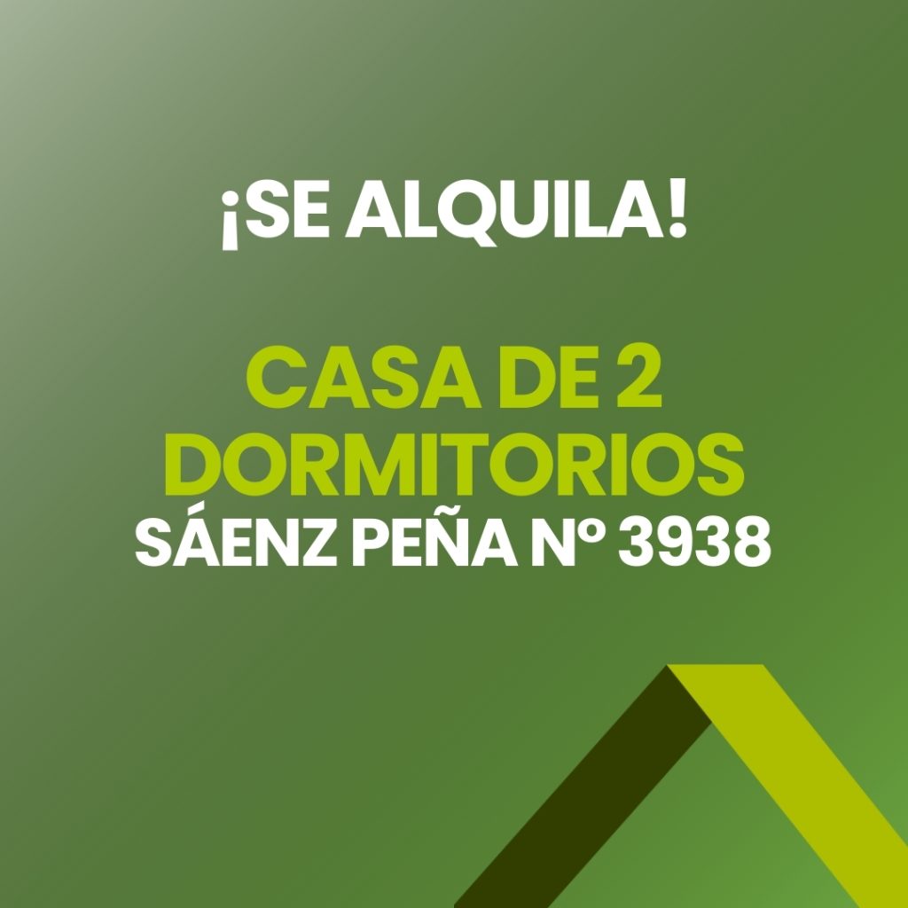 ¡SE ALQUILA CASA DE 2 DORMITORIOS!